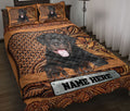 Ohaprints-Quilt-Bed-Set-Pillowcase-Rottweiler-Dog-Sculpture-Wood-Unique-Gifts-Custom-Personalized-Name-Blanket-Bedspread-Bedding-3736-Throw (55'' x 60'')