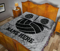 Ohaprints-Quilt-Bed-Set-Pillowcase-Volleyball-Ball-Crack-Gray-Pattern-Custom-Personalized-Name-Blanket-Bedspread-Bedding-3424-King (90'' x 100'')