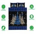 Ohaprints-Quilt-Bed-Set-Pillowcase-Diabetes-Awareness-Christmas-Tree-Snowflake-Blue-Ribbon-Blanket-Bedspread-Bedding-3835-Double (70'' x 80'')