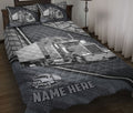 Ohaprints-Quilt-Bed-Set-Pillowcase-Gray-Truck-Driver-Trucker-Silver-Metal-Custom-Personalized-Name-Blanket-Bedspread-Bedding-3527-Throw (55'' x 60'')