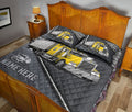 Ohaprints-Quilt-Bed-Set-Pillowcase-Yellow-Truck-Driver-Trucker-Silver-Metal-Custom-Personalized-Name-Blanket-Bedspread-Bedding-3529-King (90'' x 100'')