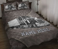 Ohaprints-Quilt-Bed-Set-Pillowcase-Black-Truck-Brown-Pattern-Trucker-Driver-Custom-Personalized-Name-Blanket-Bedspread-Bedding-3538-Throw (55'' x 60'')