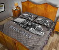 Ohaprints-Quilt-Bed-Set-Pillowcase-Black-Truck-Brown-Pattern-Trucker-Driver-Custom-Personalized-Name-Blanket-Bedspread-Bedding-3538-King (90'' x 100'')