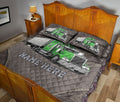 Ohaprints-Quilt-Bed-Set-Pillowcase-Green-Truck-Brown-Pattern-Trucker-Driver-Custom-Personalized-Name-Blanket-Bedspread-Bedding-3540-King (90'' x 100'')