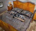 Ohaprints-Quilt-Bed-Set-Pillowcase-Black-Truck-Trucker-Driver-Brown-Pattern-Custom-Personalized-Name-Blanket-Bedspread-Bedding-3546-King (90'' x 100'')