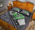 Ohaprints-Quilt-Bed-Set-Pillowcase-Green-Truck-Gray-Metal-Trucker-Truck-Driver-Custom-Personalized-Name-Blanket-Bedspread-Bedding-3549-King (90'' x 100'')