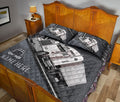 Ohaprints-Quilt-Bed-Set-Pillowcase-White-Truck-Gray-Metal-Trucker-Truck-Driver-Custom-Personalized-Name-Blanket-Bedspread-Bedding-3550-King (90'' x 100'')