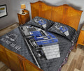 Ohaprints-Quilt-Bed-Set-Pillowcase-Blue-Truck-Gray-Metal-Trucker-Truck-Driver-Custom-Personalized-Name-Blanket-Bedspread-Bedding-3551-King (90'' x 100'')