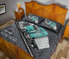 Ohaprints-Quilt-Bed-Set-Pillowcase-Cyan-Truck-Gray-Metal-Trucker-Truck-Driver-Custom-Personalized-Name-Blanket-Bedspread-Bedding-3552-King (90&#39;&#39; x 100&#39;&#39;)
