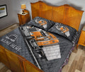 Ohaprints-Quilt-Bed-Set-Pillowcase-Orange-Truck-Gray-Metal-Trucker-Driver-Custom-Personalized-Name-Blanket-Bedspread-Bedding-3554-King (90'' x 100'')