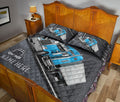 Ohaprints-Quilt-Bed-Set-Pillowcase-Blue-Royal-Truck-Gray-Metal-Trucker-Driver-Custom-Personalized-Name-Blanket-Bedspread-Bedding-3555-King (90'' x 100'')