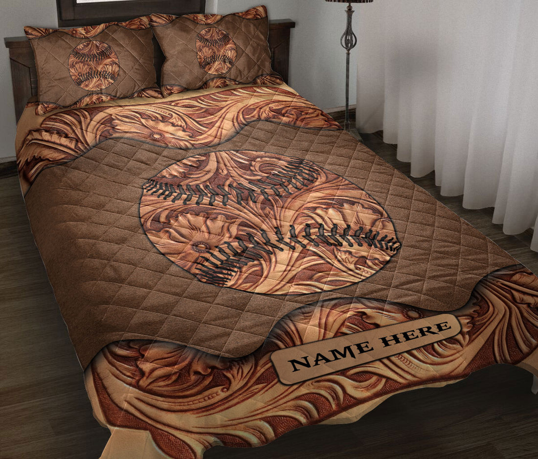 Ohaprints-Quilt-Bed-Set-Pillowcase-Wood-Baseball-Ball-Sculpture-Pattern-Unique-Gifts-Custom-Personalized-Name-Blanket-Bedspread-Bedding-3209-Throw (55'' x 60'')