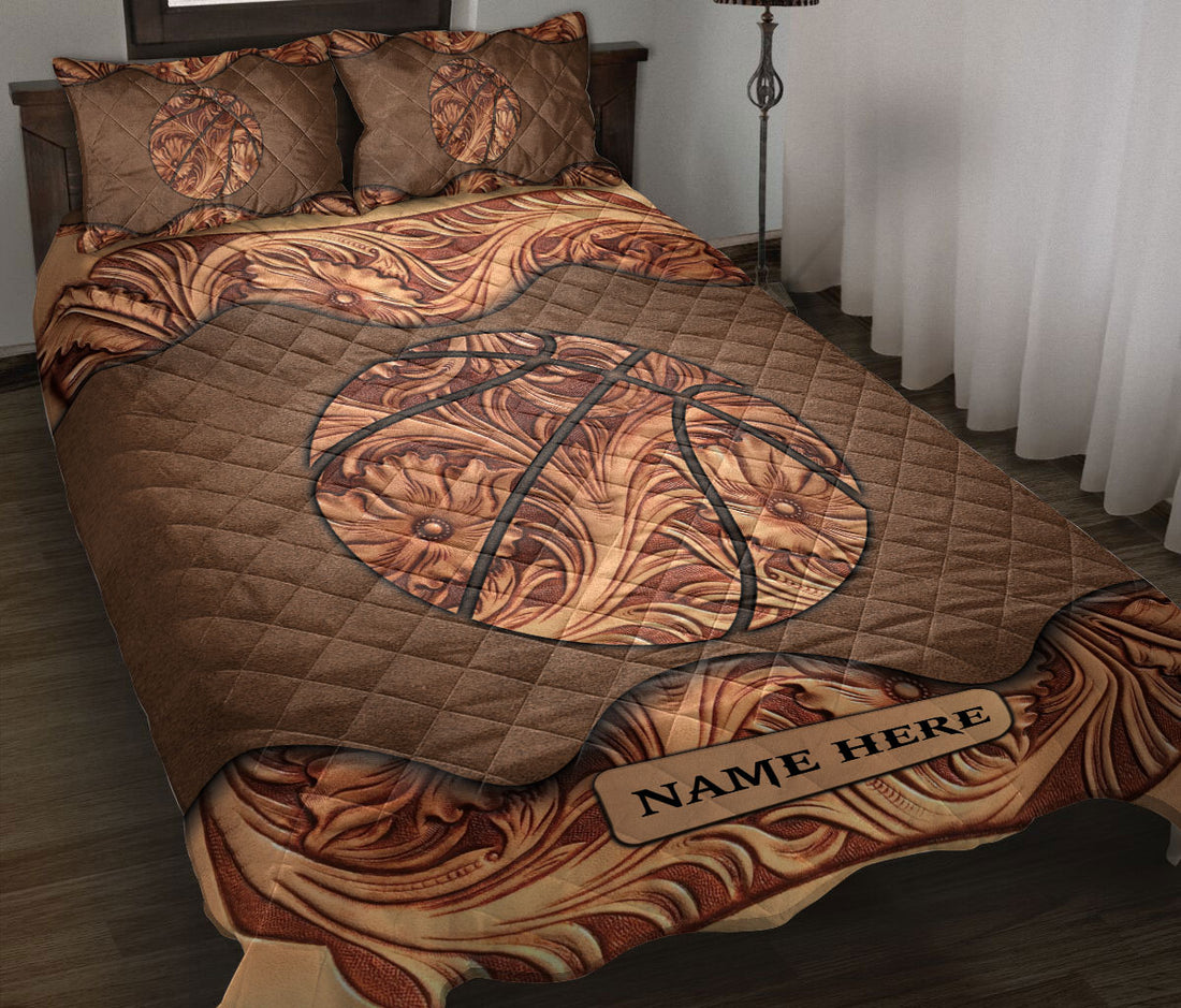 Ohaprints-Quilt-Bed-Set-Pillowcase-Wood-Basketball-Sculpture-Pattern-Gifts-Custom-Personalized-Name-Blanket-Bedspread-Bedding-3406-Throw (55'' x 60'')