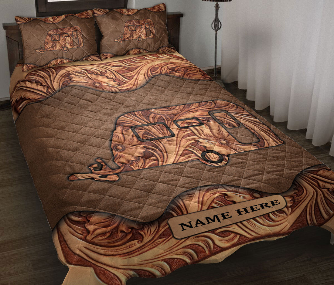 Ohaprints-Quilt-Bed-Set-Pillowcase-Wood-Camping-Sculpture-Pattern-Unique-Gifts-Custom-Personalized-Name-Blanket-Bedspread-Bedding-3701-Throw (55'' x 60'')