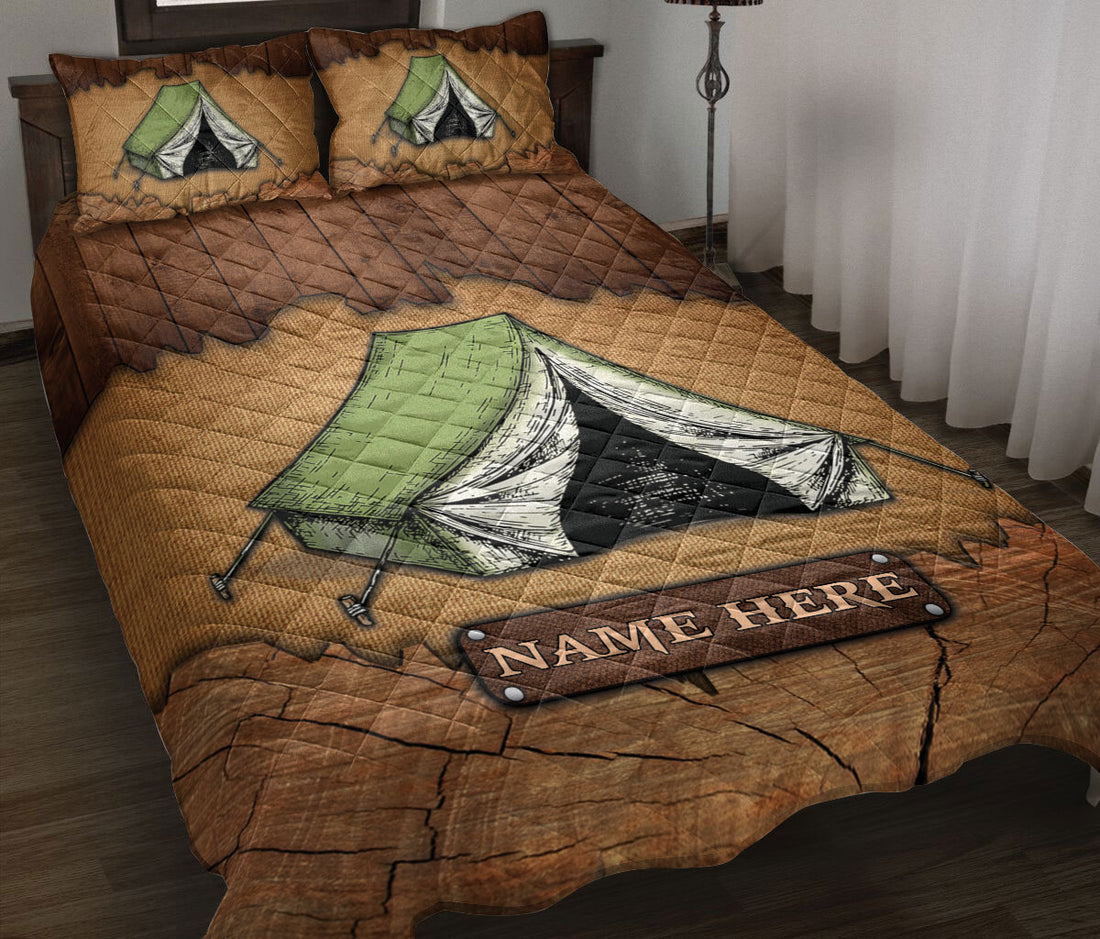 Ohaprints-Quilt-Bed-Set-Pillowcase-Camping-Tent-Crack-Wood-Pattern-Custom-Personalized-Name-Blanket-Bedspread-Bedding-3703-Throw (55'' x 60'')