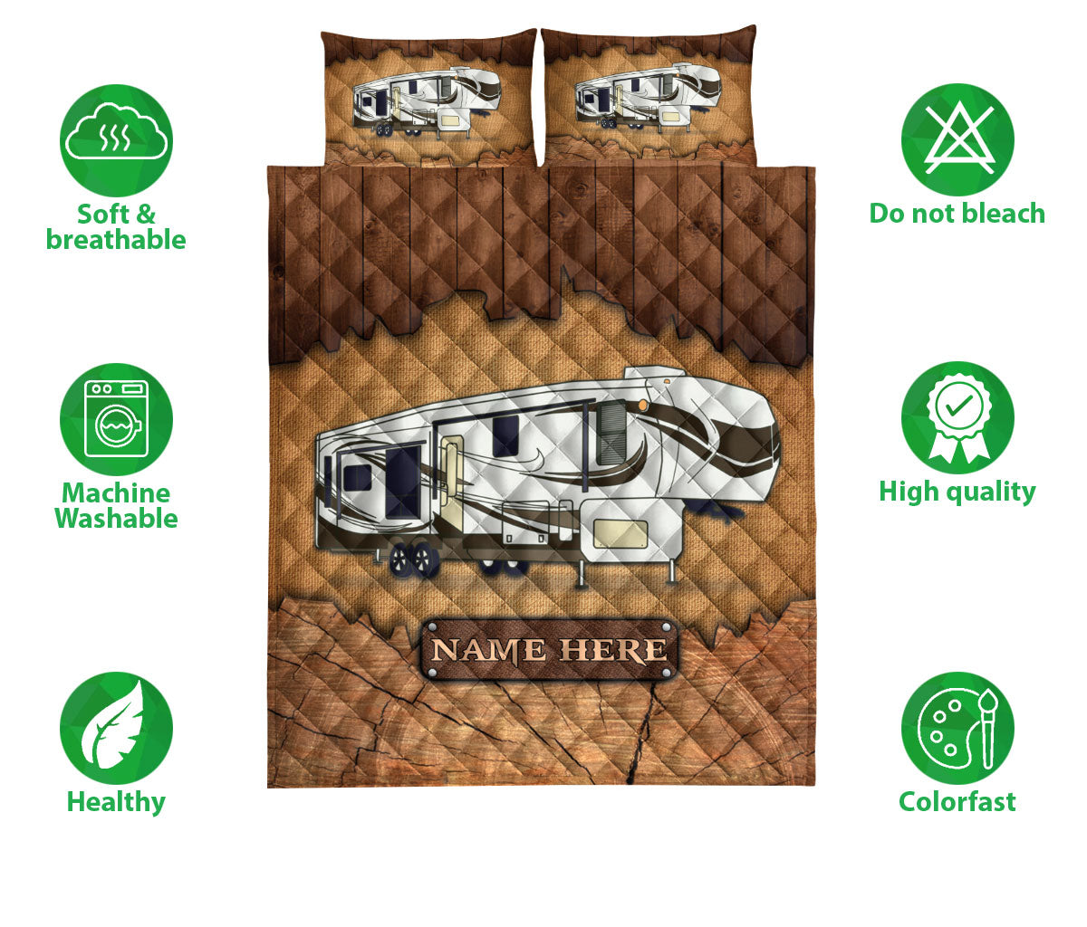 Ohaprints-Quilt-Bed-Set-Pillowcase-Camping-Camper-5Th-Wheel-Crack-Wood-Custom-Personalized-Name-Blanket-Bedspread-Bedding-3704-Double (70'' x 80'')