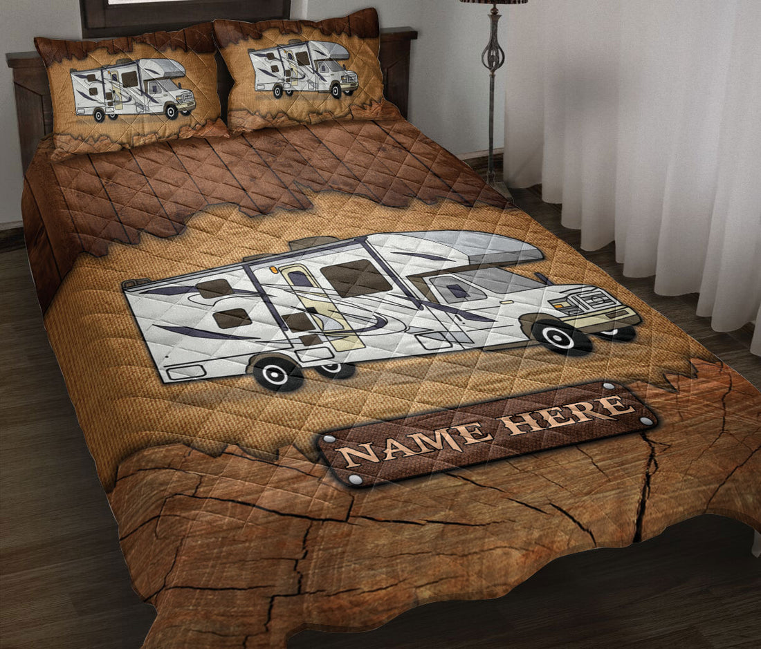 Ohaprints-Quilt-Bed-Set-Pillowcase-Camping-Camper-Class-C-Crack-Wood-Custom-Personalized-Name-Blanket-Bedspread-Bedding-3706-Throw (55'' x 60'')