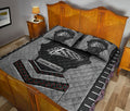 Ohaprints-Quilt-Bed-Set-Pillowcase-Racing-Checkered-Flag-Carbon-Metal-Silver-Custom-Personalized-Name-Blanket-Bedspread-Bedding-3353-King (90'' x 100'')