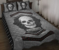 Ohaprints-Quilt-Bed-Set-Pillowcase-Skull-Carbon-Stone-Metal-Silver-Custom-Personalized-Name-Blanket-Bedspread-Bedding-3689-Throw (55'' x 60'')