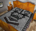 Ohaprints-Quilt-Bed-Set-Pillowcase-Racing-Checkered-Carbon-Stone-Metal-Silver-Custom-Personalized-Name-Blanket-Bedspread-Bedding-3354-King (90'' x 100'')