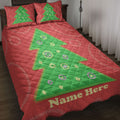 Ohaprints-Quilt-Bed-Set-Pillowcase-Christmas-Tree-Patchwork-Style-Pattern-Custom-Personalized-Name-Blanket-Bedspread-Bedding-3906-Throw (55'' x 60'')