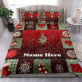 Ohaprints-Quilt-Bed-Set-Pillowcase-Merry-Christmas-Patchwork-Red-Plaid-Pattern-Custom-Personalized-Name-Blanket-Bedspread-Bedding-3907-King (90'' x 100'')