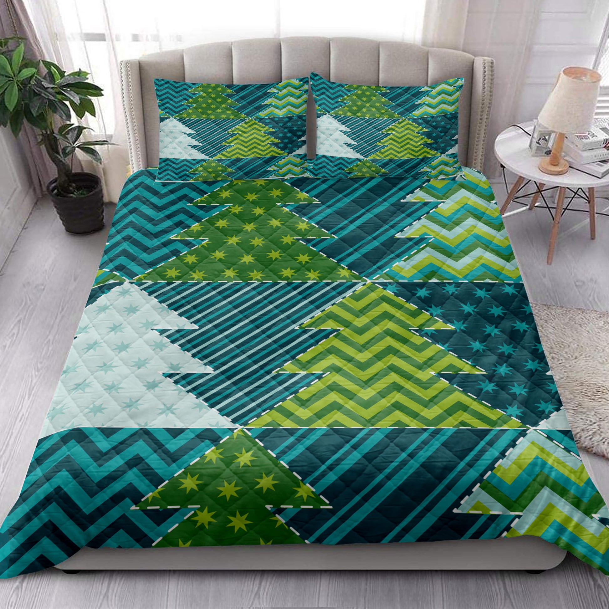 Ohaprints-Quilt-Bed-Set-Pillowcase-Christmas-Tree-Traditional-Pattern-Xmas-Holiday-Unique-Gifts-Blanket-Bedspread-Bedding-3922-King (90'' x 100'')