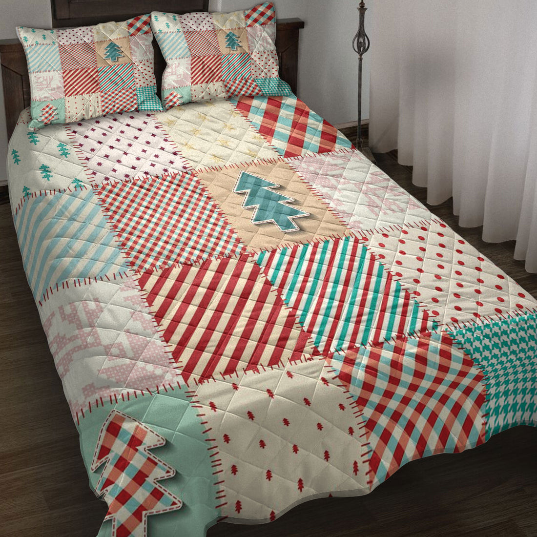 Ohaprints-Quilt-Bed-Set-Pillowcase-Christmas-Textile-Quilting-Pattern-Xmas-Holiday-Unique-Gifts-Blanket-Bedspread-Bedding-3928-Throw (55'' x 60'')