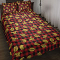 Ohaprints-Quilt-Bed-Set-Pillowcase-Football-Gold-Glitter-Christmas-Red-Buffalo-Plaid-Pattern-Blanket-Bedspread-Bedding-4021-Throw (55'' x 60'')