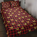 Ohaprints-Quilt-Bed-Set-Pillowcase-Chicken-Gold-Glitter-Christmas-Red-Buffalo-Plaid-Pattern-Blanket-Bedspread-Bedding-4022-Throw (55'' x 60'')