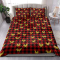 Ohaprints-Quilt-Bed-Set-Pillowcase-Chicken-Gold-Glitter-Christmas-Red-Buffalo-Plaid-Pattern-Blanket-Bedspread-Bedding-4022-King (90'' x 100'')