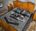 Ohaprints-Quilt-Bed-Set-Pillowcase-Black-Truck-Trucker-Driver-Carbon-Stone-Custom-Personalized-Name-Blanket-Bedspread-Bedding-3563-King (90'' x 100'')