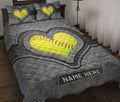 Ohaprints-Quilt-Bed-Set-Pillowcase-Softball-Heart-Gray-Pattern-Unique-Gift-Custom-Personalized-Name-Blanket-Bedspread-Bedding-3109-Throw (55'' x 60'')