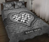 Ohaprints-Quilt-Bed-Set-Pillowcase-Racing-Checkered-Flag-Heart-Gray-Pattern-Custom-Personalized-Name-Blanket-Bedspread-Bedding-3360-Throw (55&#39;&#39; x 60&#39;&#39;)
