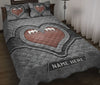 Ohaprints-Quilt-Bed-Set-Pillowcase-American-Football-Heart-Gray-Pattern-Unique-Gift-Custom-Personalized-Name-Blanket-Bedspread-Bedding-3156-Throw (55&#39;&#39; x 60&#39;&#39;)
