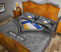 Ohaprints-Quilt-Bed-Set-Pillowcase-Volleyball-Heart-Gray-Pattern-Unique-Gift-Custom-Personalized-Name-Blanket-Bedspread-Bedding-3433-King (90'' x 100'')