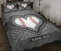 Ohaprints-Quilt-Bed-Set-Pillowcase-Baseball-Heart-Gray-Pattern-Unique-Gift-Custom-Personalized-Name-Blanket-Bedspread-Bedding-3212-Throw (55'' x 60'')