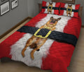 Ohaprints-Quilt-Bed-Set-Pillowcase-German-Shepherd-With-Santa-Claus-Blanket-Bedspread-Bedding-2647-King (90'' x 100'')