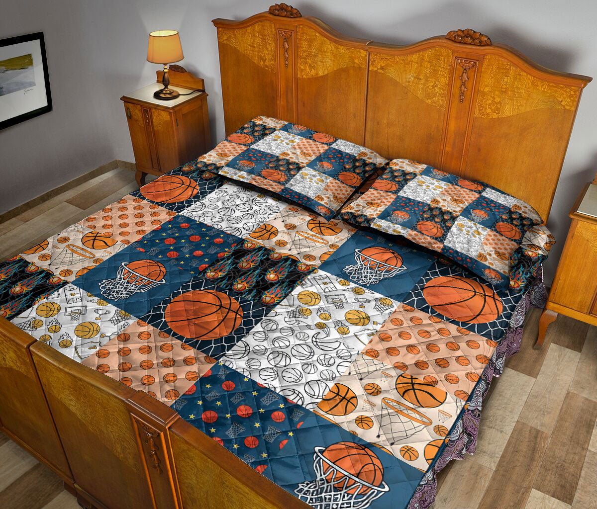 Ohaprints-Quilt-Bed-Set-Pillowcase-Basketball-Pattern-Blanket-Bedspread-Bedding-1468-Queen (80'' x 90'')