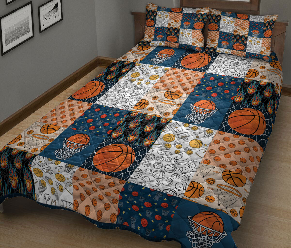 Ohaprints-Quilt-Bed-Set-Pillowcase-Basketball-Pattern-Blanket-Bedspread-Bedding-1468-King (90'' x 100'')