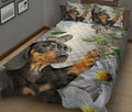 Ohaprints-Quilt-Bed-Set-Pillowcase-Dachshund-With-Butterfly-And-Daisy-Flower-Blanket-Bedspread-Bedding-2055-King (90'' x 100'')