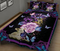 Ohaprints-Quilt-Bed-Set-Pillowcase-Goat-And-Butterfly-With-Purple-Flower-Blanket-Bedspread-Bedding-2651-King (90'' x 100'')