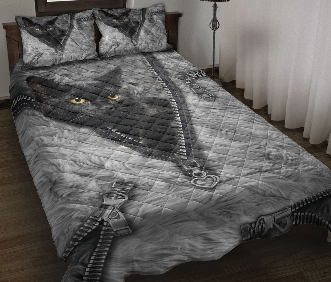 Ohaprints-Quilt-Bed-Set-Pillowcase-Black-Cat-Animal-Pet-Lover-Cute-Baby-Black-Cat-Kitty-Cat-Cat-Mom-Blanket-Bedspread-Bedding-300-Throw (55'' x 60'')
