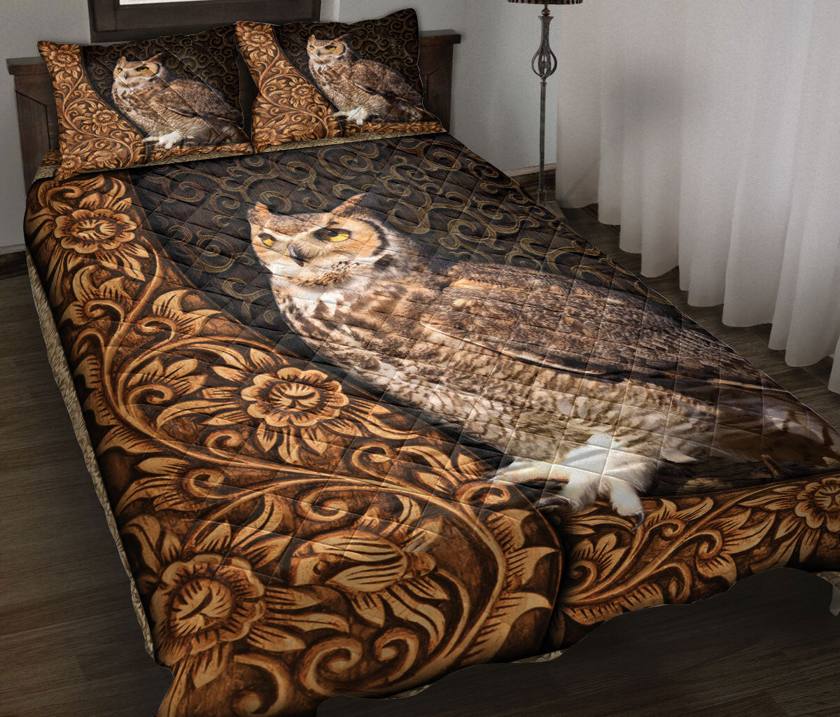 Ohaprints-Quilt-Bed-Set-Pillowcase-Owl-Brown-Pattern-Love-Owl-Animal-Lover-Blanket-Bedspread-Bedding-892-Throw (55'' x 60'')