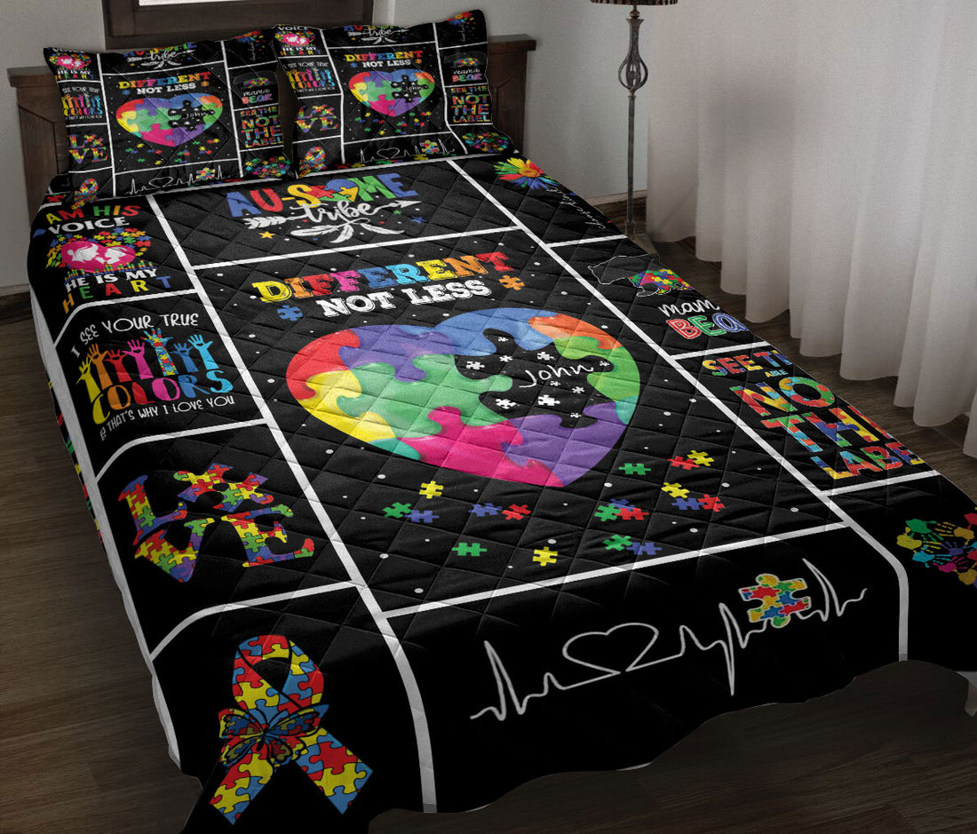 Ohaprints-Quilt-Bed-Set-Pillowcase-Asd-Autism-Awareness-Different-Not-Less-Blanket-Bedspread-Bedding-2653-Throw (55'' x 60'')