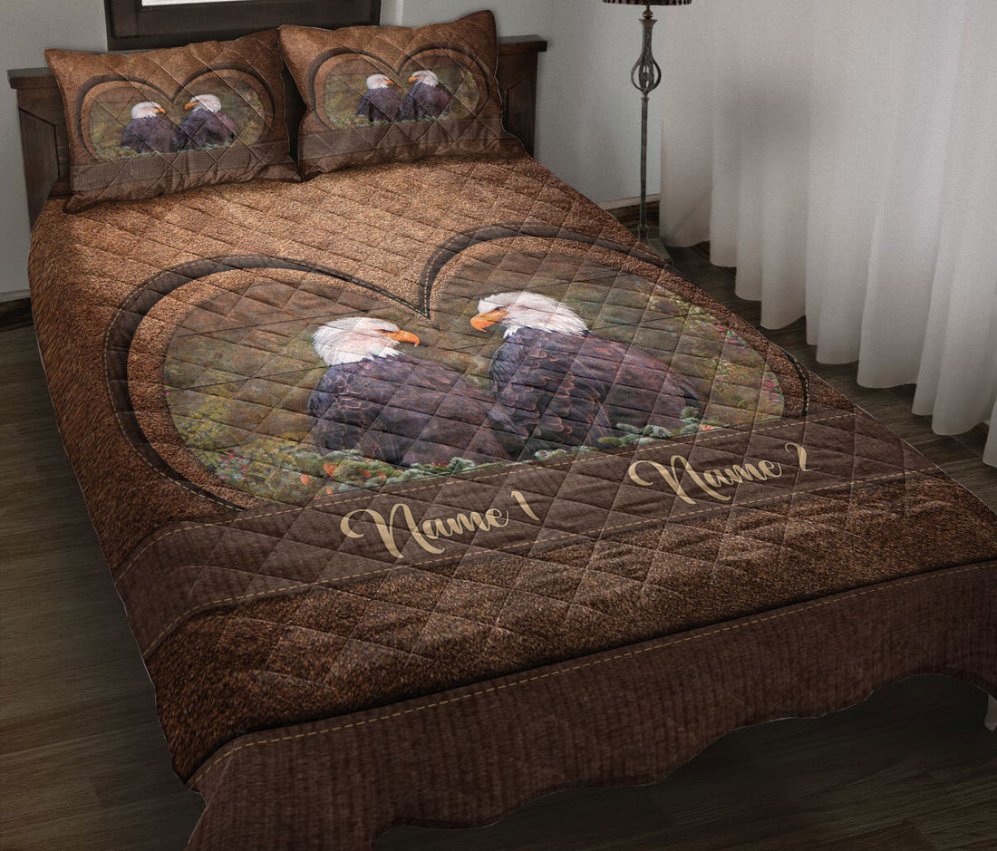 Ohaprints-Quilt-Bed-Set-Pillowcase-Eagle-Couple-Animal--Gifts-For-Couples-Husband-Wife-Custom-Personalized-Name-Blanket-Bedspread-Bedding-2876-Throw (55'' x 60'')