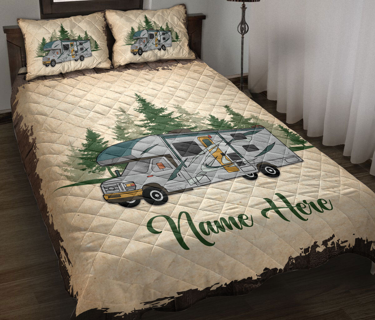 Ohaprints-Quilt-Bed-Set-Pillowcase-Camping-Camper-Vintage-Class-C-Rvs-Custom-Personalized-Name-Blanket-Bedspread-Bedding-1699-Throw (55'' x 60'')