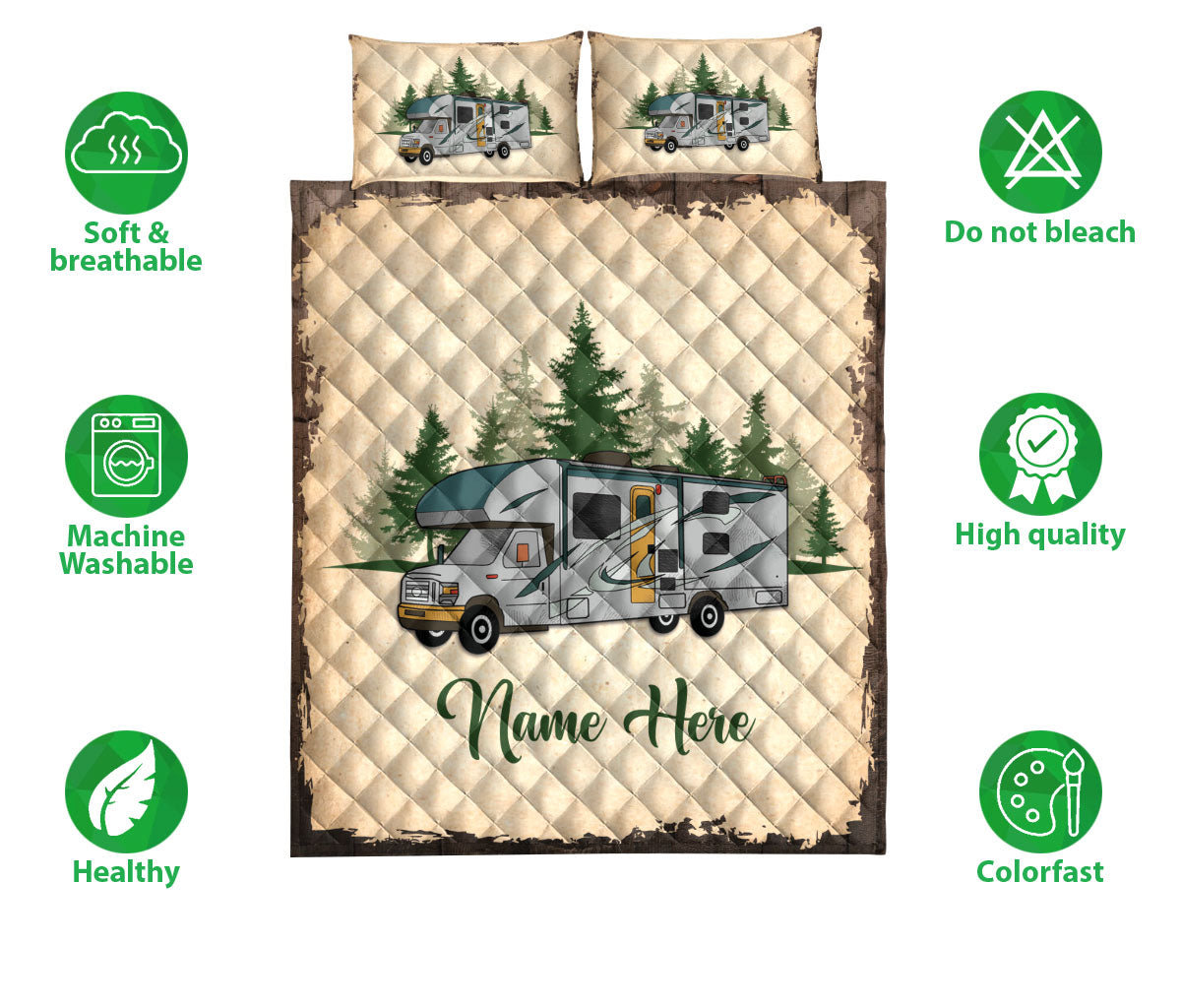 Ohaprints-Quilt-Bed-Set-Pillowcase-Camping-Camper-Vintage-Class-C-Rvs-Custom-Personalized-Name-Blanket-Bedspread-Bedding-1699-Double (70'' x 80'')