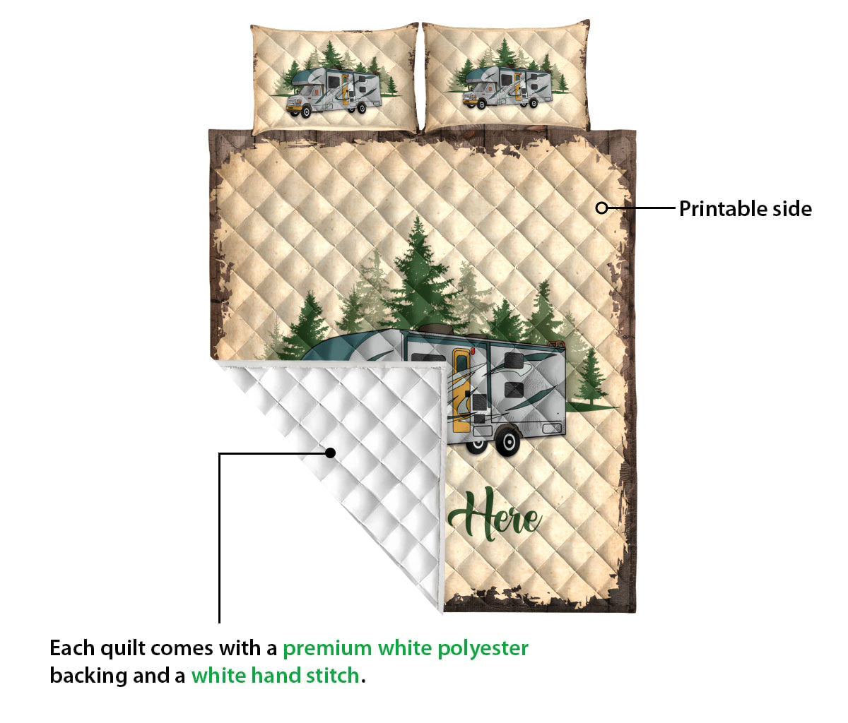 Ohaprints-Quilt-Bed-Set-Pillowcase-Camping-Camper-Vintage-Class-C-Rvs-Custom-Personalized-Name-Blanket-Bedspread-Bedding-1699-Queen (80'' x 90'')