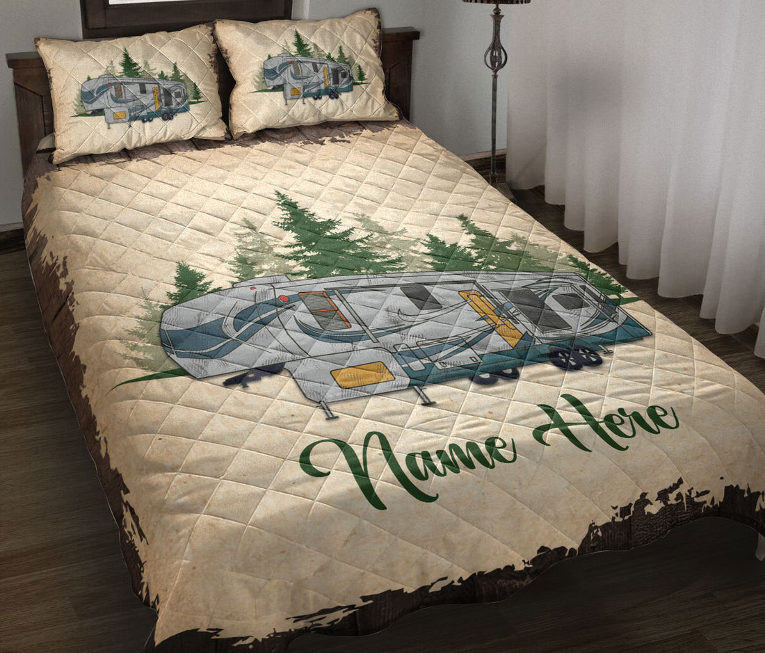 Ohaprints-Quilt-Bed-Set-Pillowcase-Camping-Camper-Vintage-5Th-Wheel-Rvs-Custom-Personalized-Name-Blanket-Bedspread-Bedding-2879-Throw (55'' x 60'')